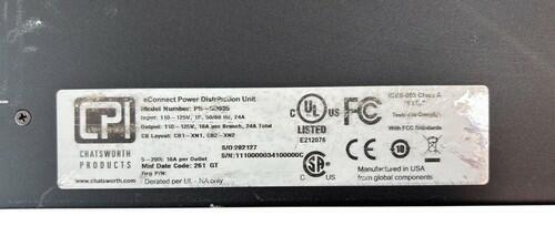 Chatsworth P5-5D035 10-Outlet eConnect Power Distribution Unit