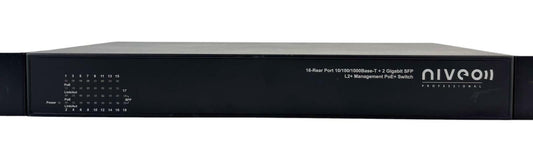 Niveo 16-Port 10/100/1000BaseT 2x GbE SFP L2+ PoE+ Managed Switch NGSME16T2H-AV