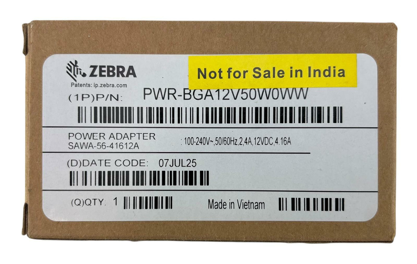 NEW - Genuine Zebra PWR-BGA12V50W0WW 12V 50W Power Adapter SAWA-56-41612A