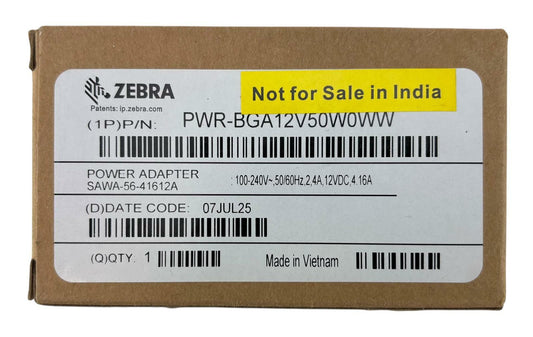 NEW - Genuine Zebra PWR-BGA12V50W0WW 12V 50W Power Adapter SAWA-56-41612A