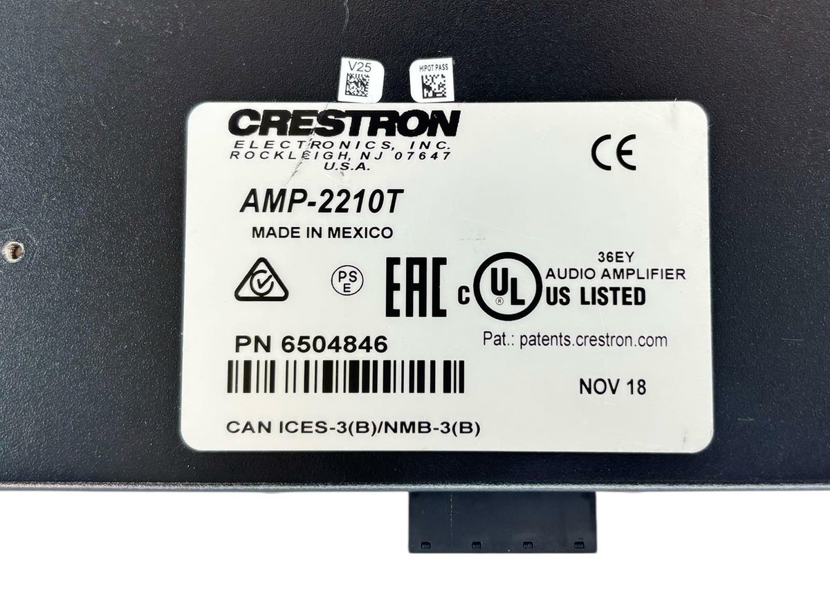 Crestron AMP-2210T 2-Channel Professional Audio Amplifier 6504846