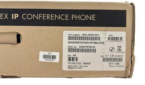 NEW - Open Box - Polycom SoundStation IP7000 PoE Conference Phone 2200-40000-001