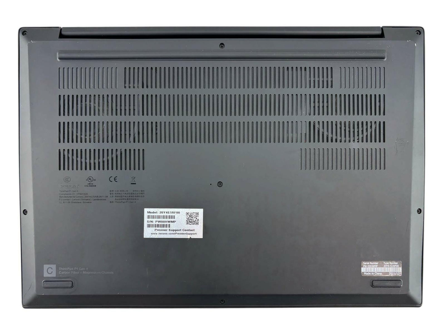 Lenovo ThinkPad P1 Gen 4i 8-Core i9-11950H 2.60GHz 256GB SSD 32GB RAM - No OS