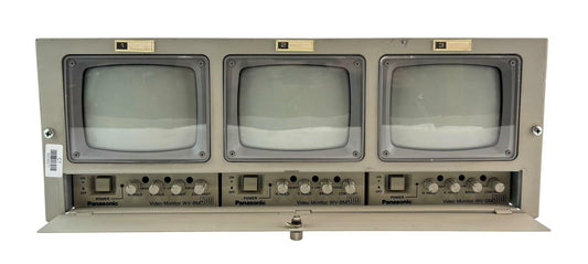 3x Panasonic WV-BM500U CRT Video Monitors w/ WV-BM503 Rackmount