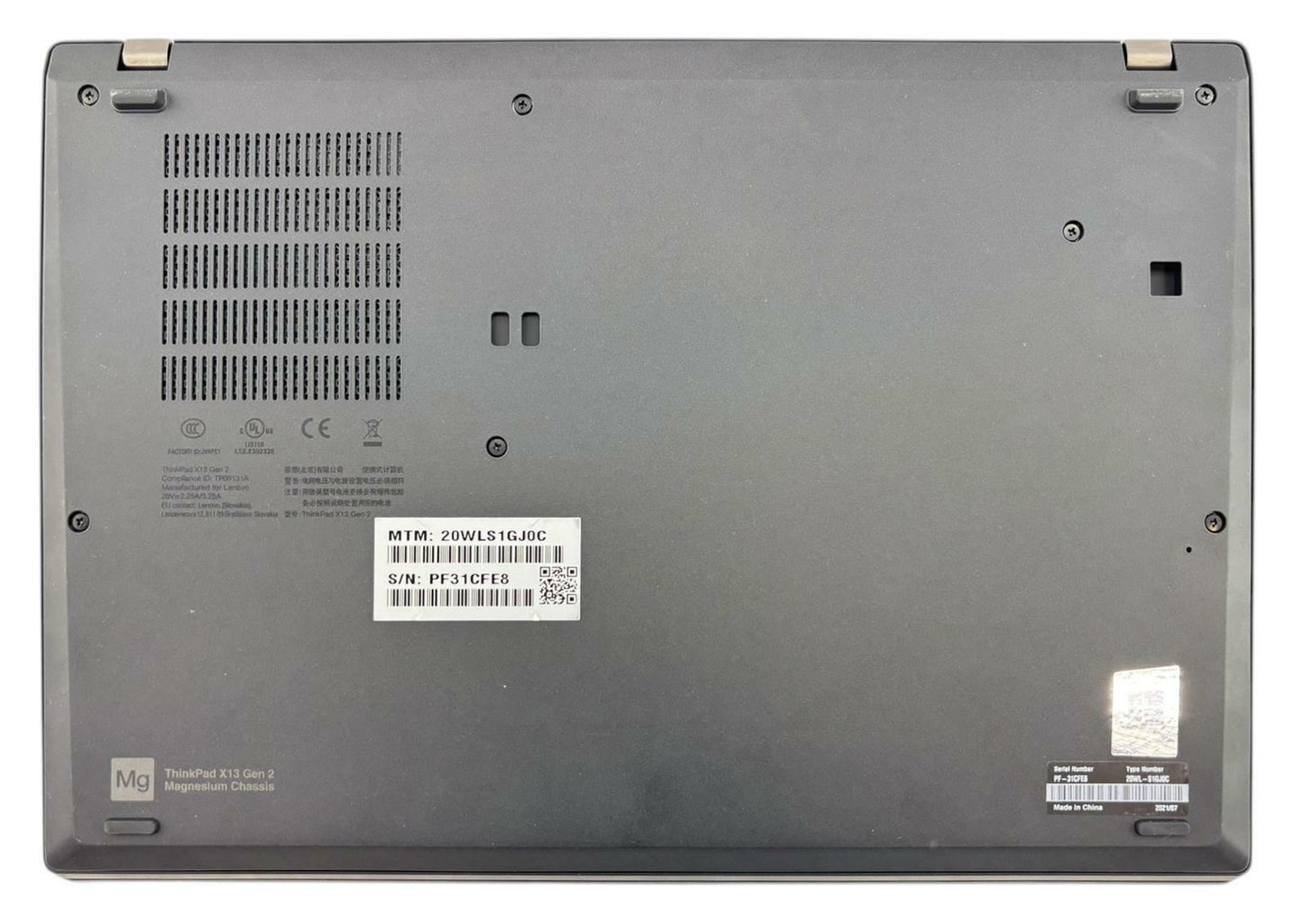 Lenovo ThinkPad X13 Gen 2i Quad Core i7-1185G7 3GHz 512GB SSD 16GB RAM Win11 Pro