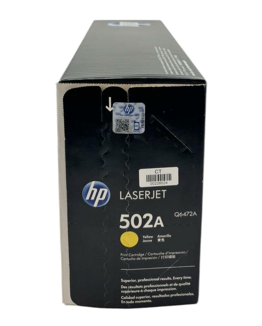 NEW - Genuine HP LaserJet 502A Q6472A Yellow Toner Print Cartridge