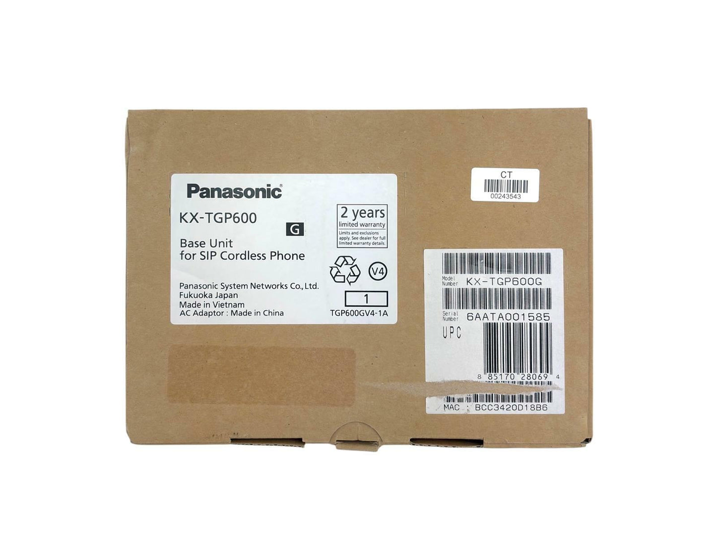 NEW - Open Box - Panasonic KX-TGP600G SIP DECT VoIP Base Station (Base Only)