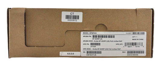 New - Open Box - Aruba AP-203RP-US PoE Unified RAP Wireless Access Point