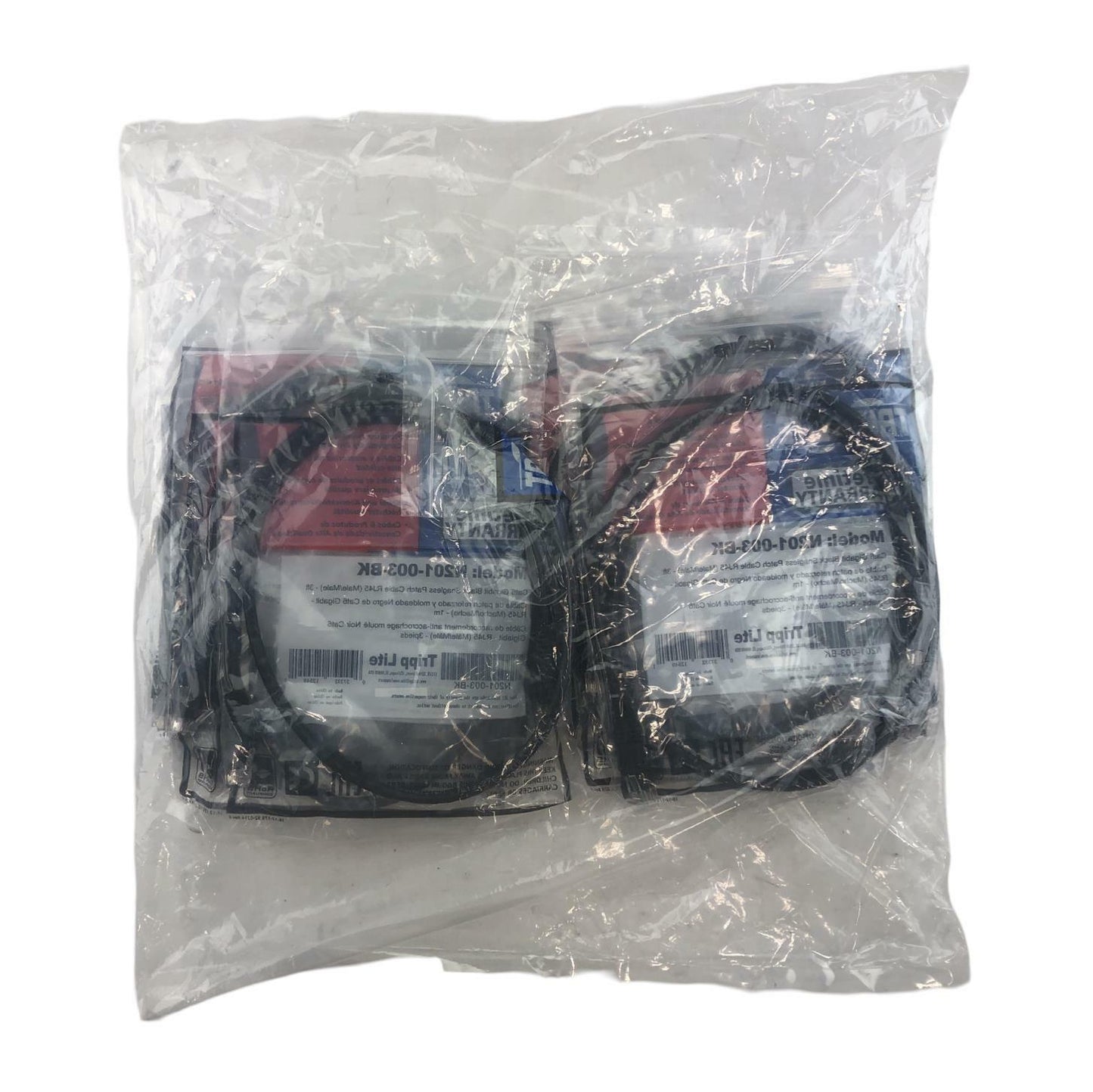 NEW - Lot of 10 - Tripp Lite N201-003-BK 3FT Black Cat6 Snagless Patch Cable