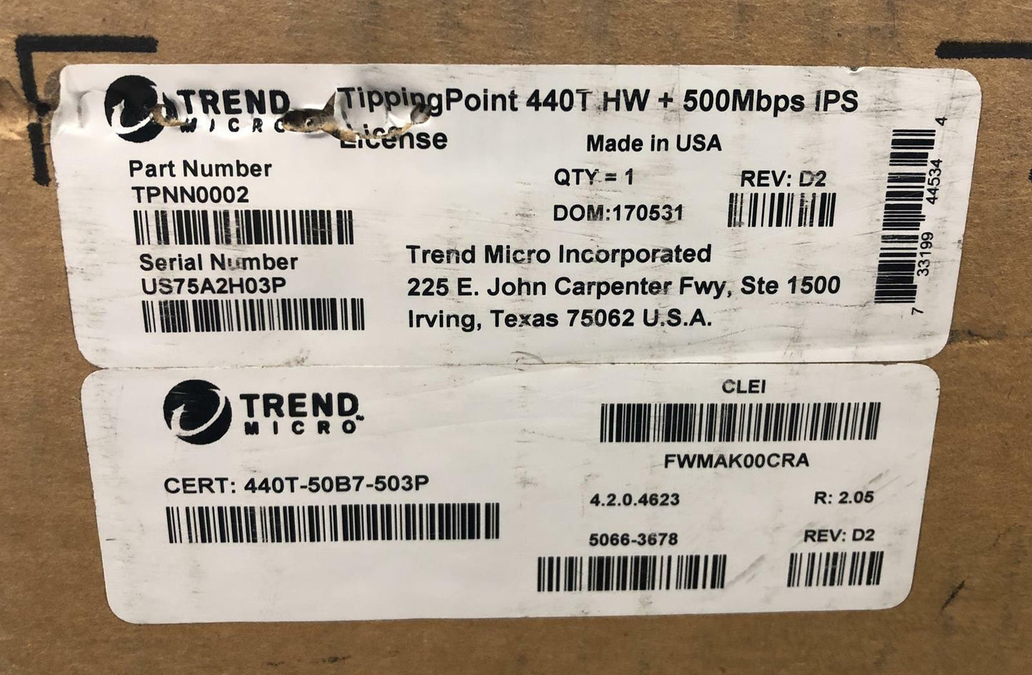 NEW - Trend Micro TippingPoint 440T Threat Protection System Security Appliance