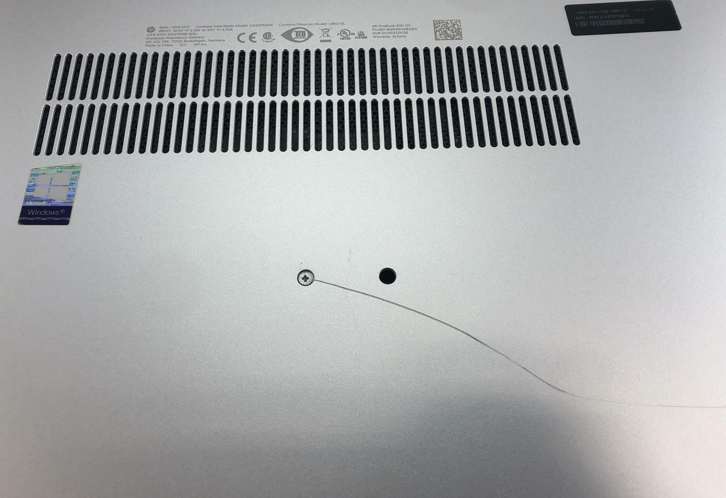 HP ProBook 650 G5 Quad Core i5-8365U 1.60GHz 256GB SSD 16GB RAM - FAIR Battery