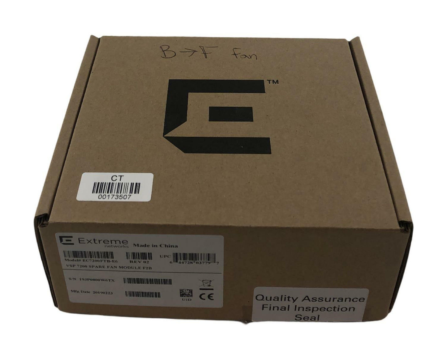 NEW - Open Box - Extreme Networks EC7200FTB-E6 VSP 7200 Fan Module