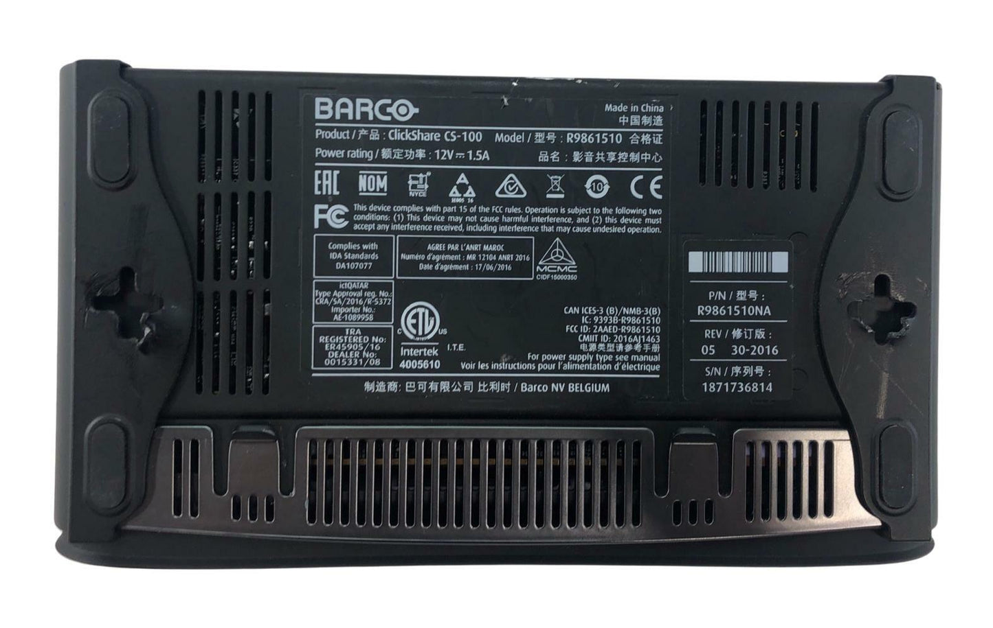 Barco ClickShare CS-100 Wireless Presentation System - No AC