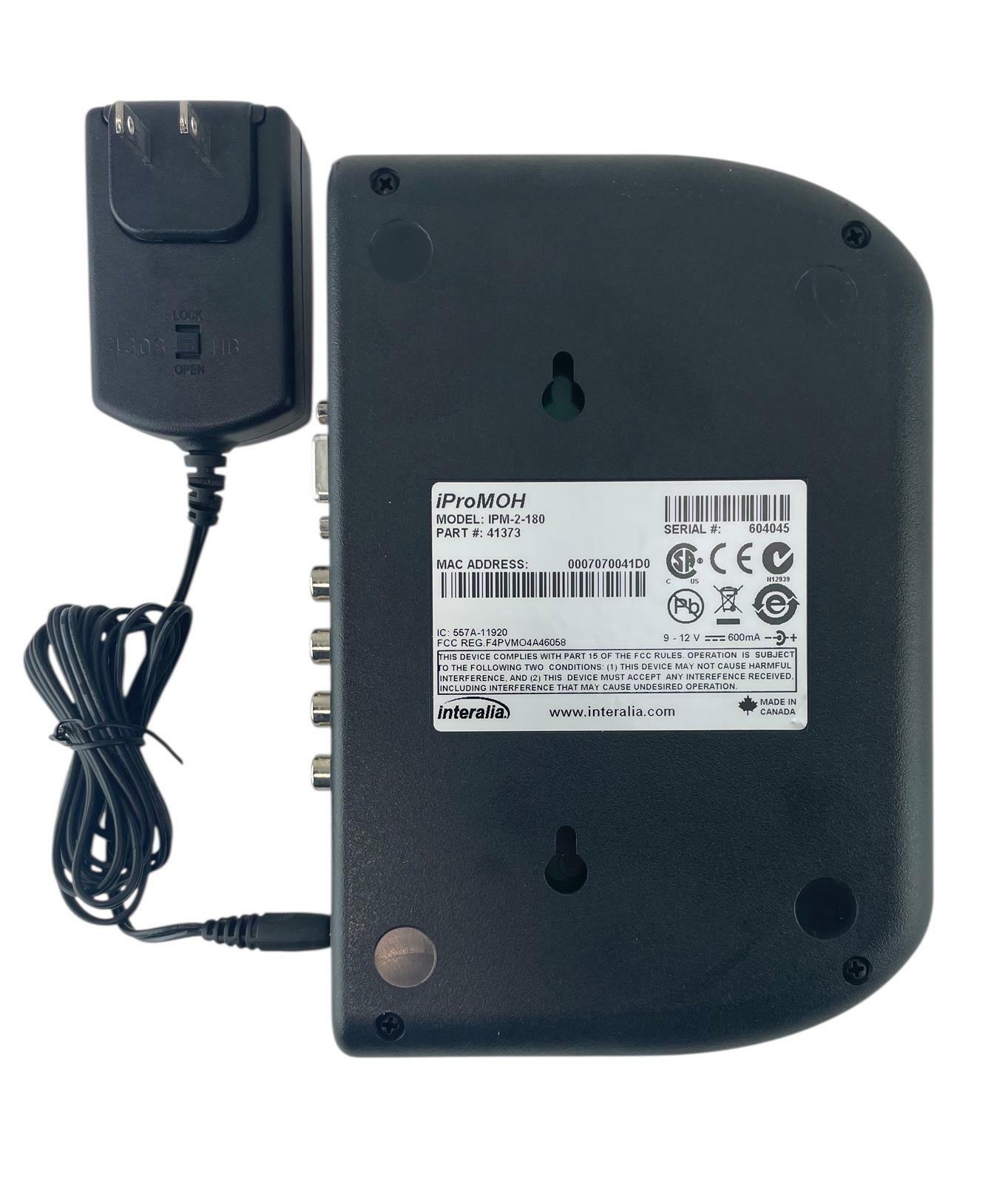 Interalia iProMOH IPM-2-180 Intelligent Music and Message Announcer PN: 41373