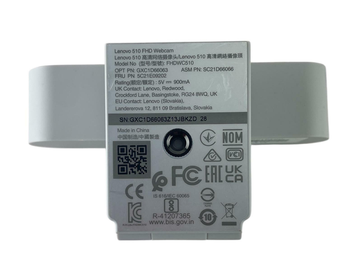 Lenovo FHDWC510 Performance FHD 1080p 4x Digital Zoom Webcam - Cloud Gray