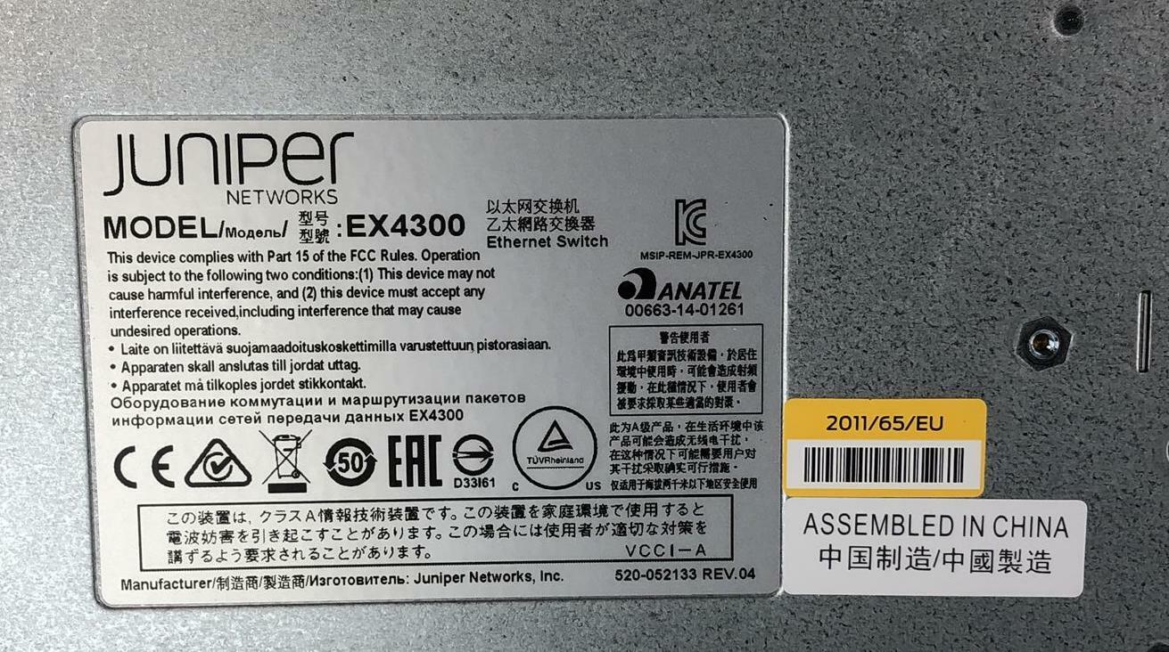 Juniper EX4300-48P 48-Port Gigabit PoE+ Networking Switch 2x PSUs