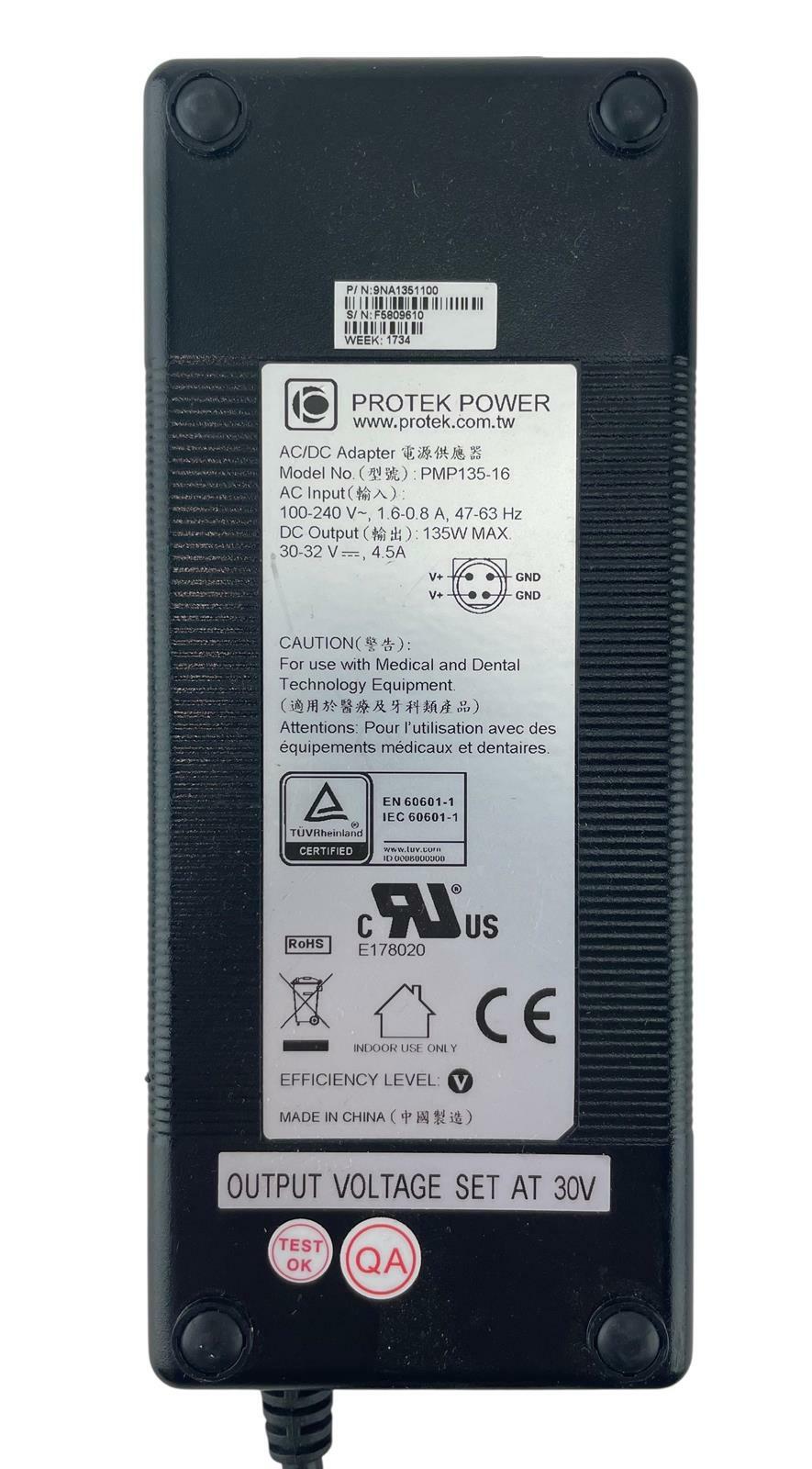 Protek Power 3-Pin 135W Power Supply Adapter PMP135-16 9NA1351100