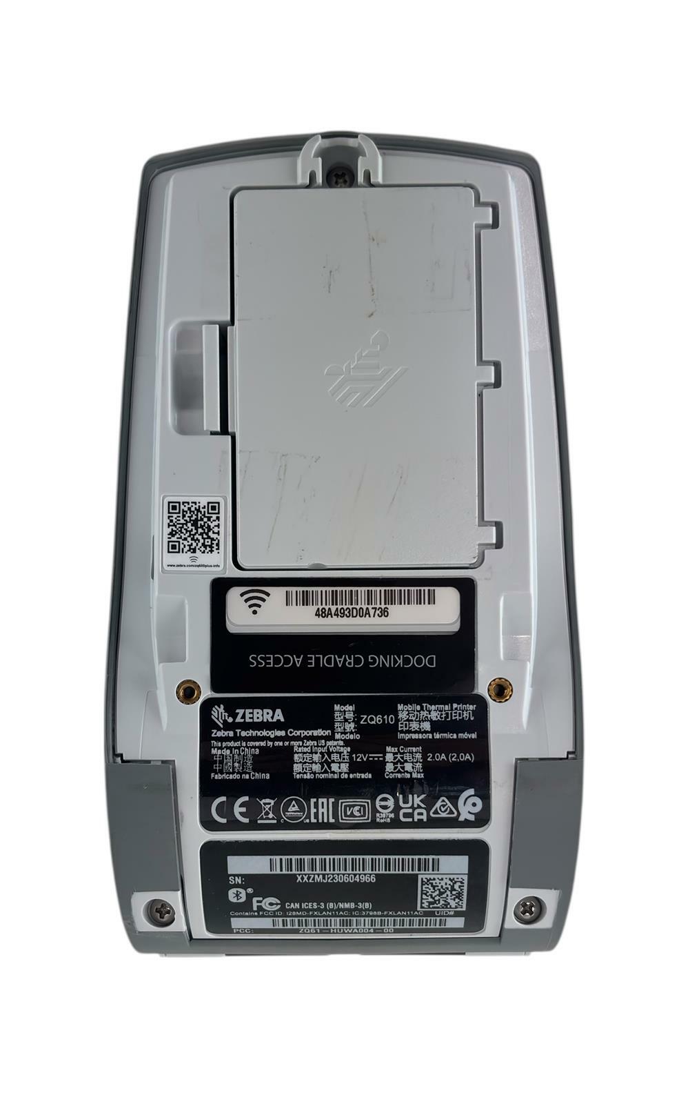 Zebra ZQ610 Mobile Direct Thermal Label Barcode Printer w/ WiFi