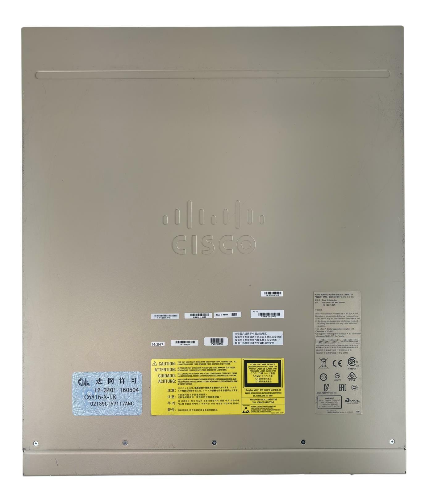 Cisco Catalyst C6816-X-LE 16-Port 10/1GbE SFP+ Supervisor C6840-X Switch