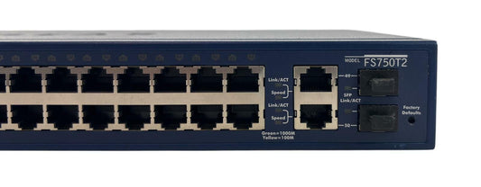 Netgear ProSafe FS750T2 48-Port 10/100 Smart Switch SFP Uplink