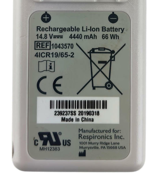 Philips Respironics 1043570 4440mAh Rechargeable Li-ion Battery Pack