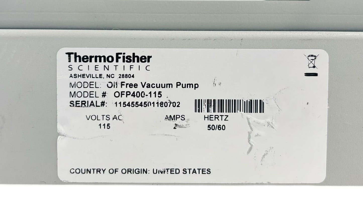 Thermo Scientific OFP400 Oil-Free Vacuum Pump OFP400-115