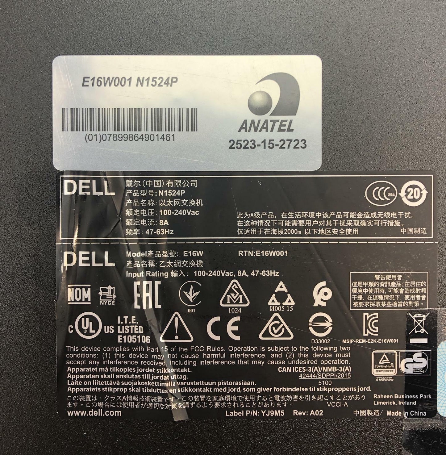 Dell N1524P E16W 24-Port PoE+ 4x 10GbE SFP+ Gigabit Ethernet Network Switch