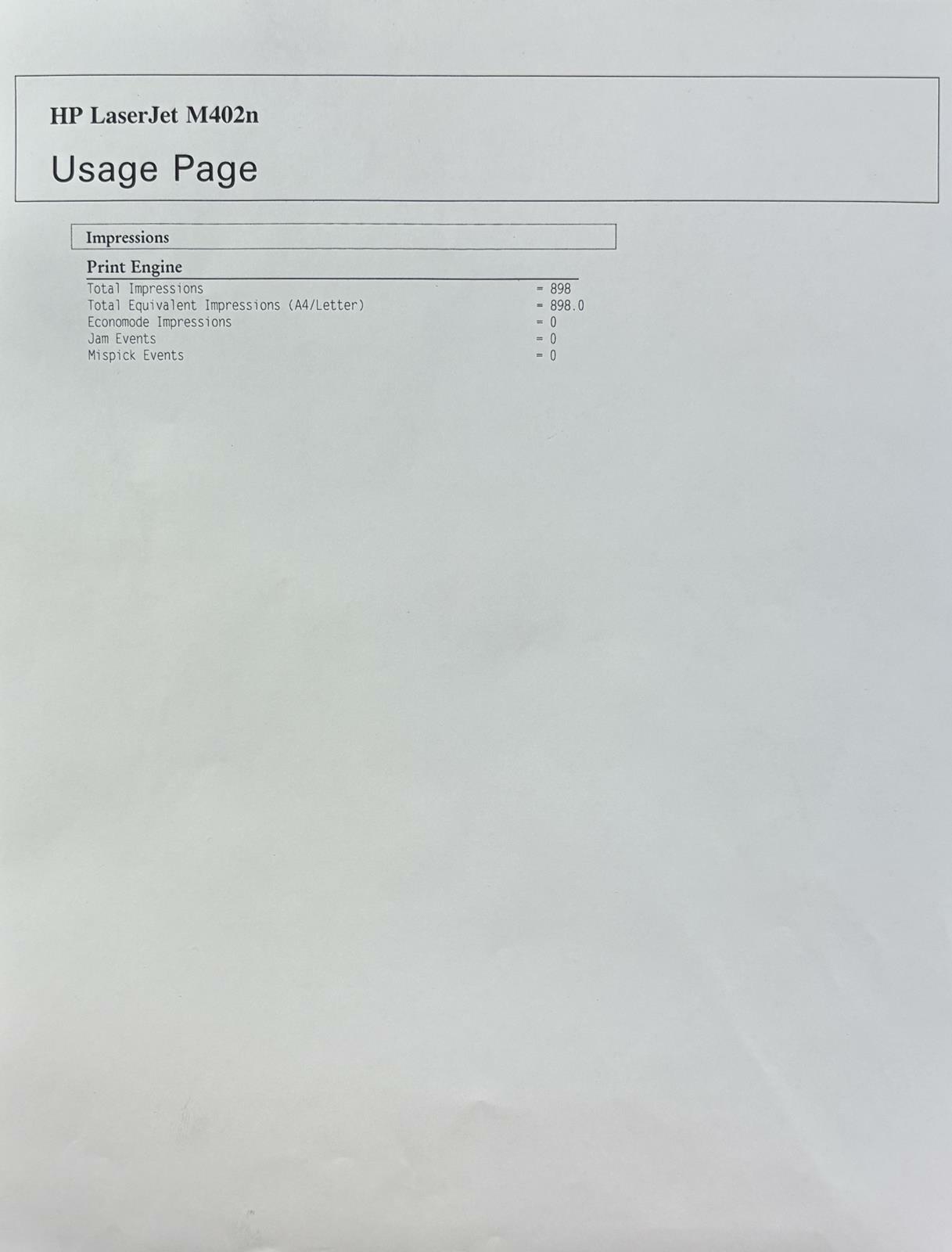 HP LaserJet Pro M402n Monochrome Laser Printer - 898 Pages