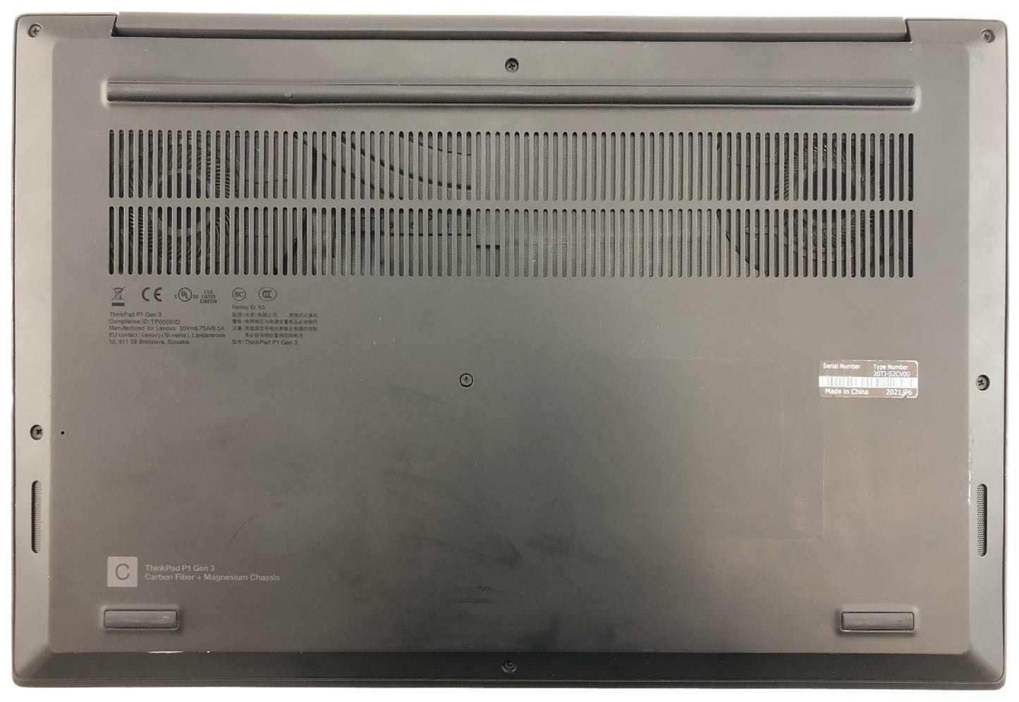 Lenovo ThinkPad P1 Gen 3 8-Core i9-10885H 2.40GHz 512GB SSD 32GB RAM T2000 Win11