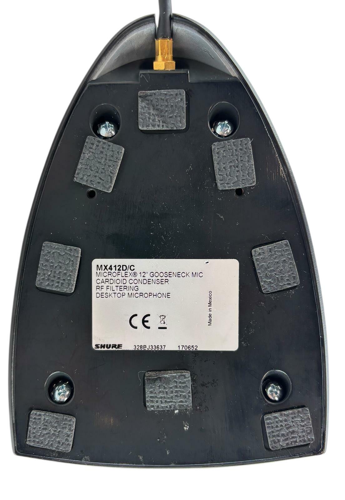 Shure MX412D/C Microflex 12" Gooseneck Cardioid Condenser RF Filtering Desk Mic