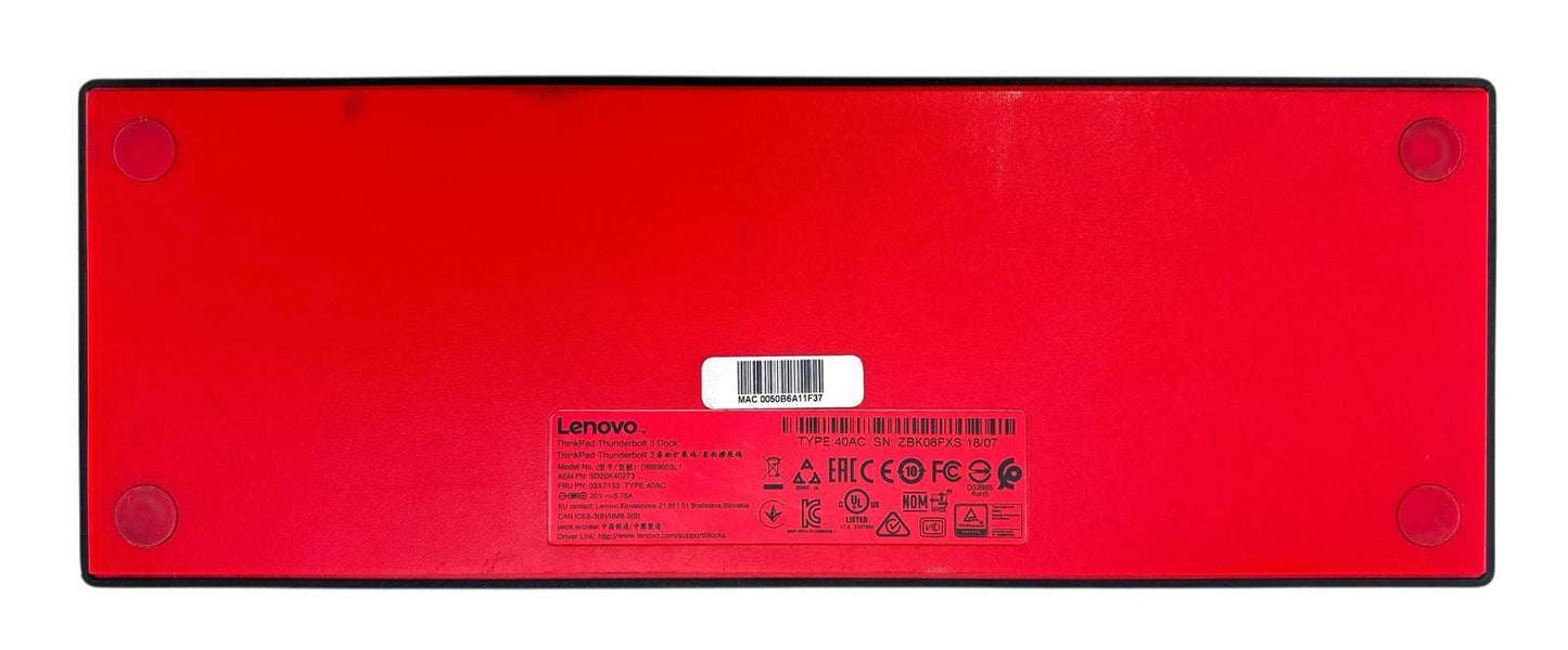 Lenovo ThinkPad Thunderbolt 3 Dock DBB9003L1 Docking Station - No AC