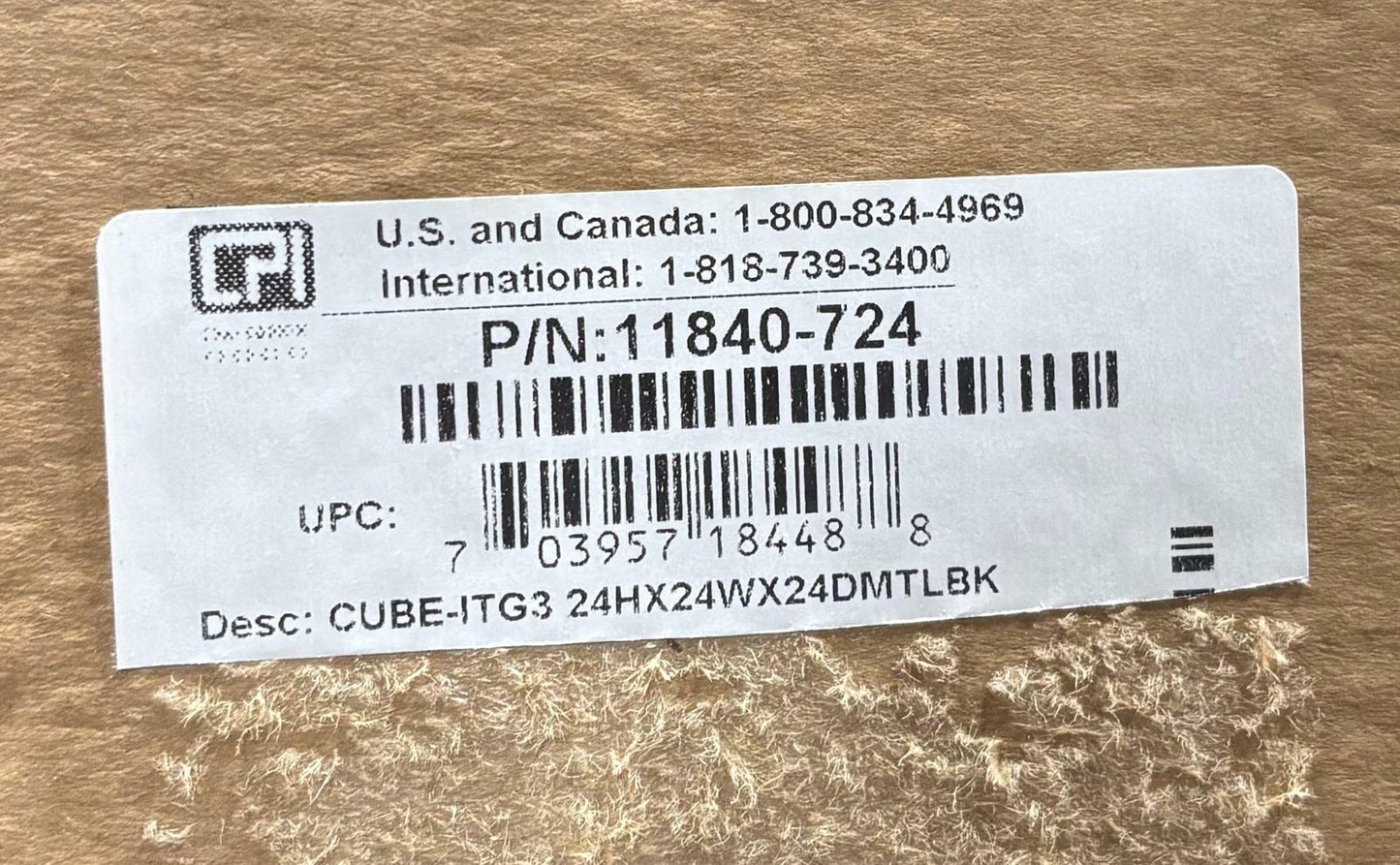 NEW - Chatsworth 11840-724 CUBE-iT Wall-Mount Server Rack 12U 24x24x24 300lb Max