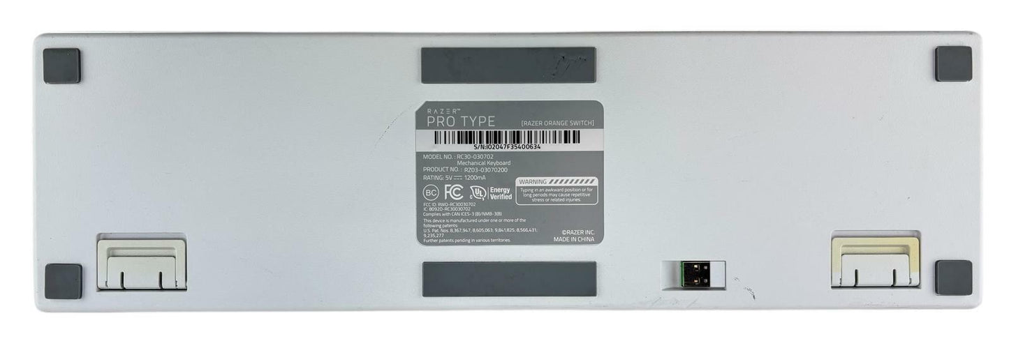 Razer Pro Type Wireless Mechanical Keyboard Orange Switches RC30-030702 - White