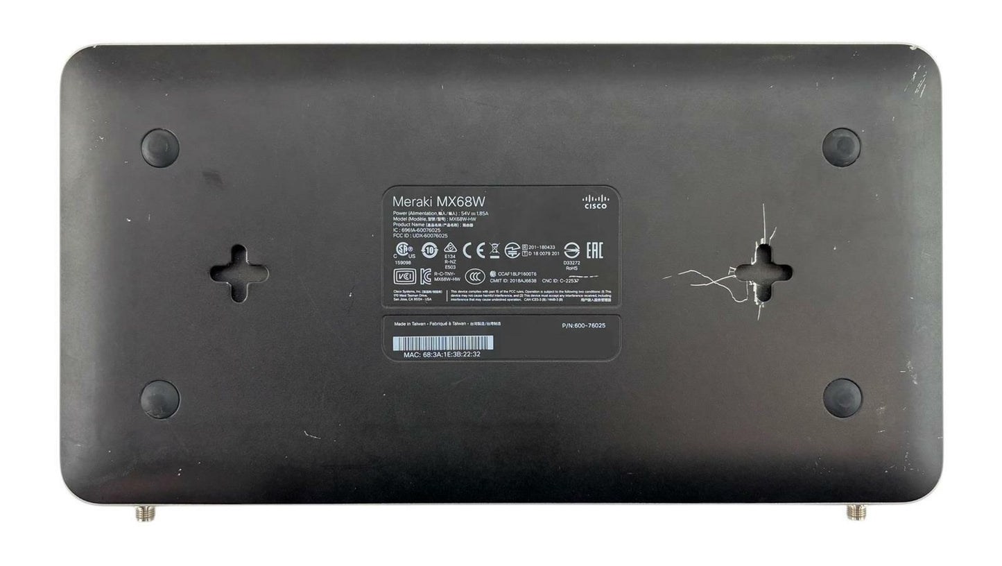 Cisco Meraki MX68W-HW Cloud Managed Security Appliance 600-76025 - No AC