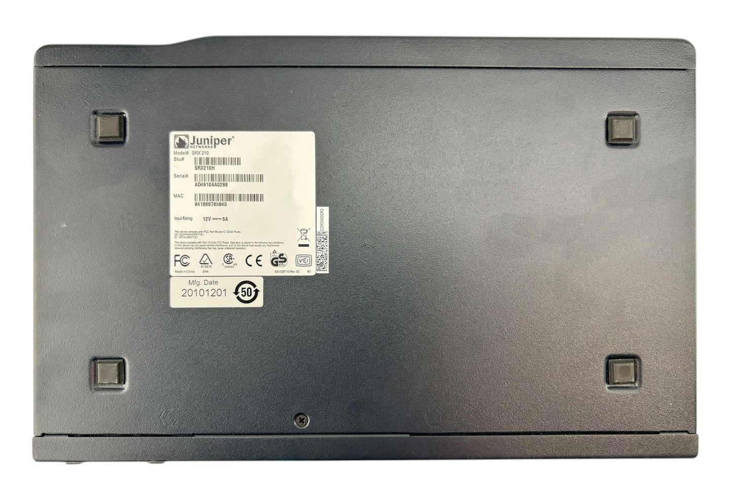 Juniper Networks SRX210 8-Port VPN Firewall Security Appliance Services Gateway