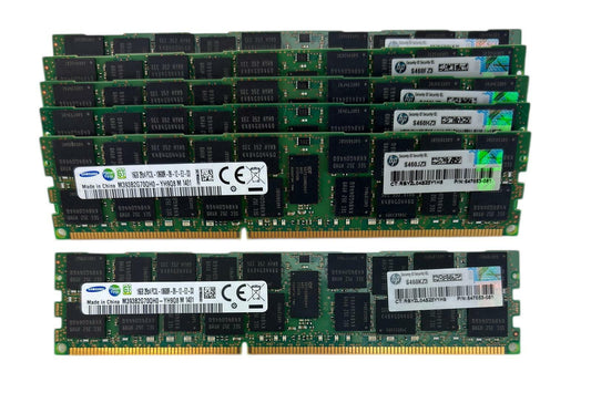 Lot of 6 - Samsung M393B2G70QH0-YH9Q8 16GB 2Rx4 PC3L-10600R DDR3 ECC Server RAM
