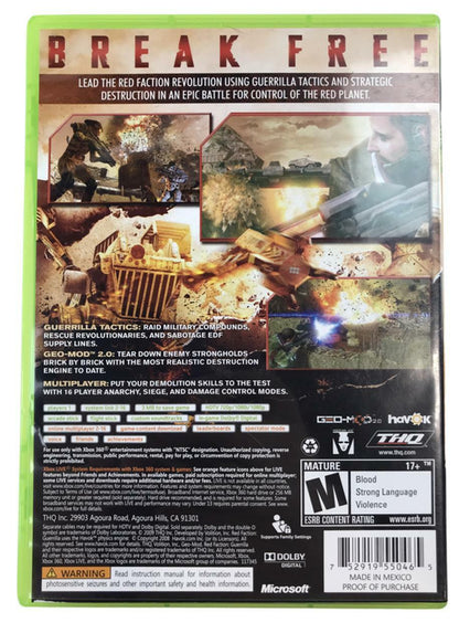 Microsoft Xbox 360 - Red Faction: Guerrilla w/ Game Manual