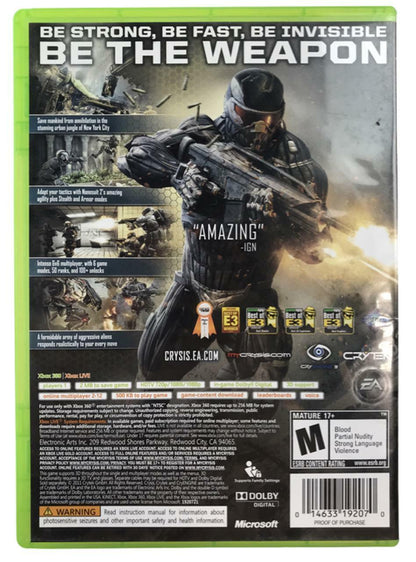 Microsoft Xbox 360 - Crysis 2 w/ Game Manual