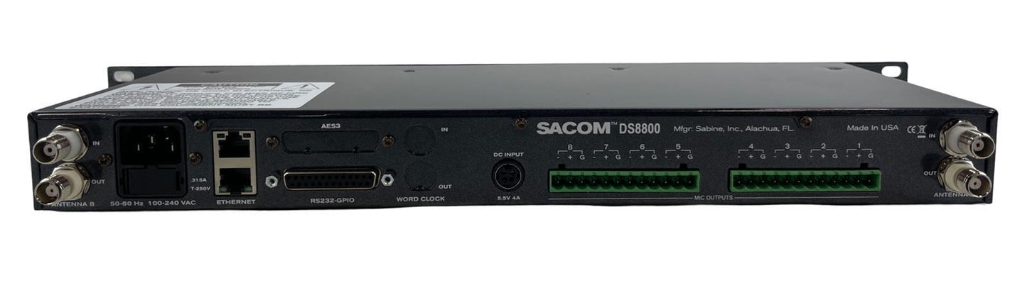 Sacom DS8800 Digital Spectrum Series Wireless Microphone Receiver DS88ENCN-M915