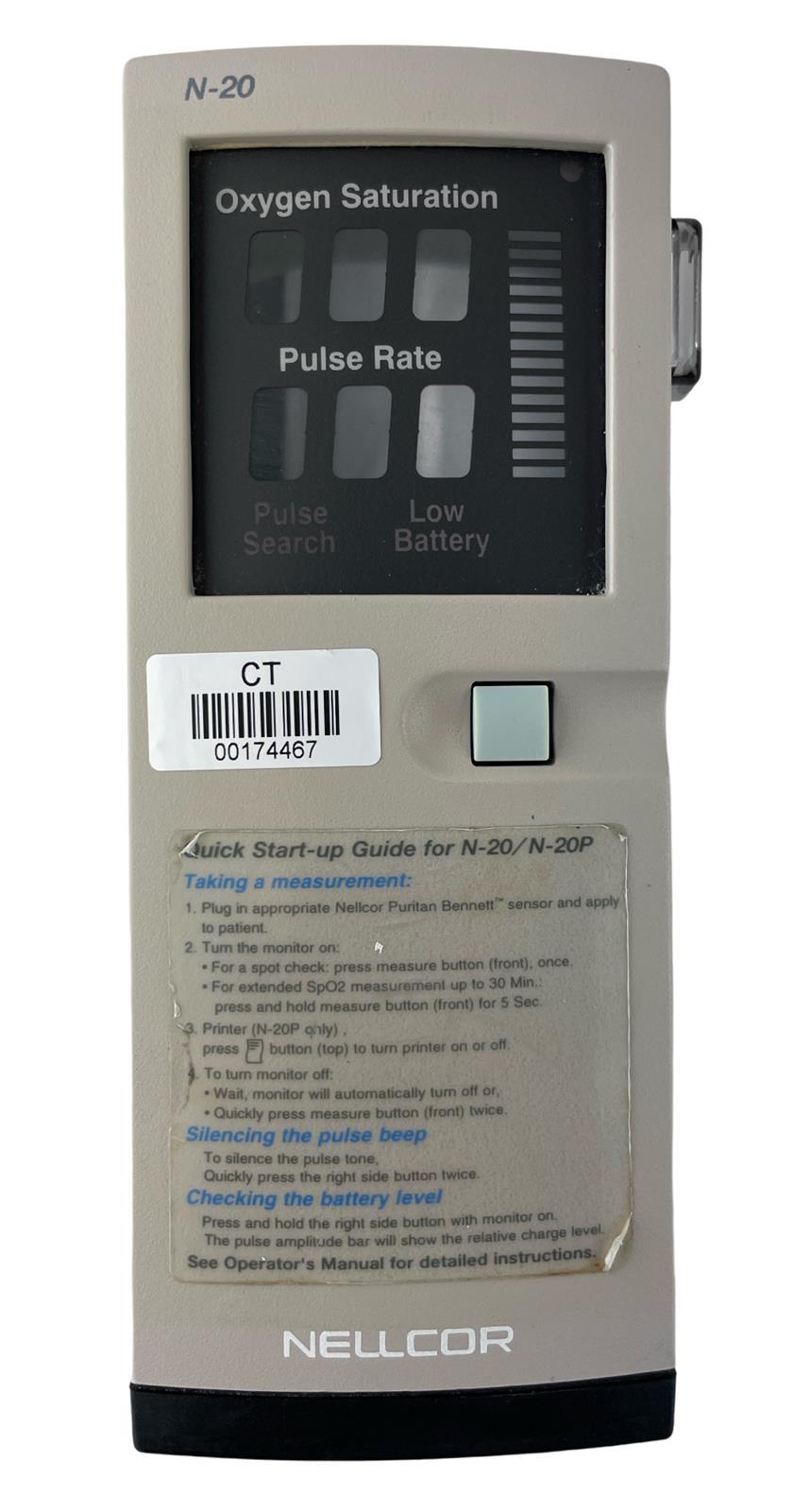 Nellcor N-20 Portable Pulse Oximeter w/ Nellcor Finger Sensor