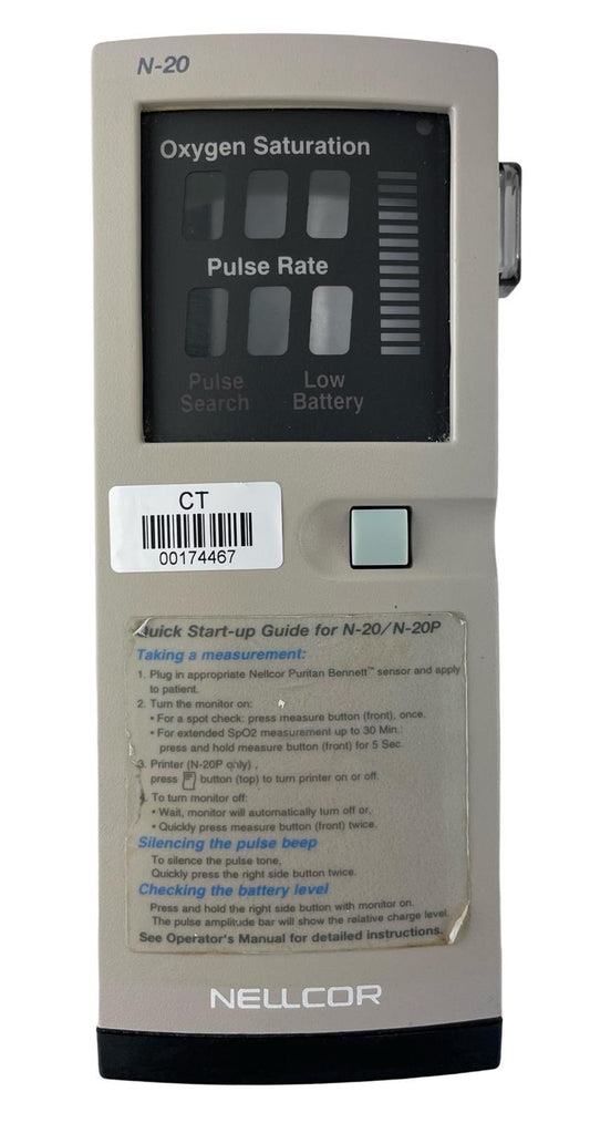 Nellcor N-20 Portable Pulse Oximeter w/ Nellcor Finger Sensor