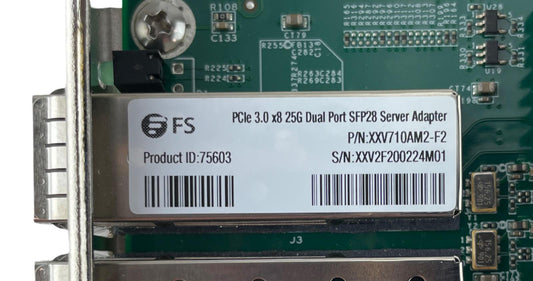 FS XXV710AM2-F2 PCIe 3.0 x8 25G Dual Port SFP28 Server Adapter Ethernet Card