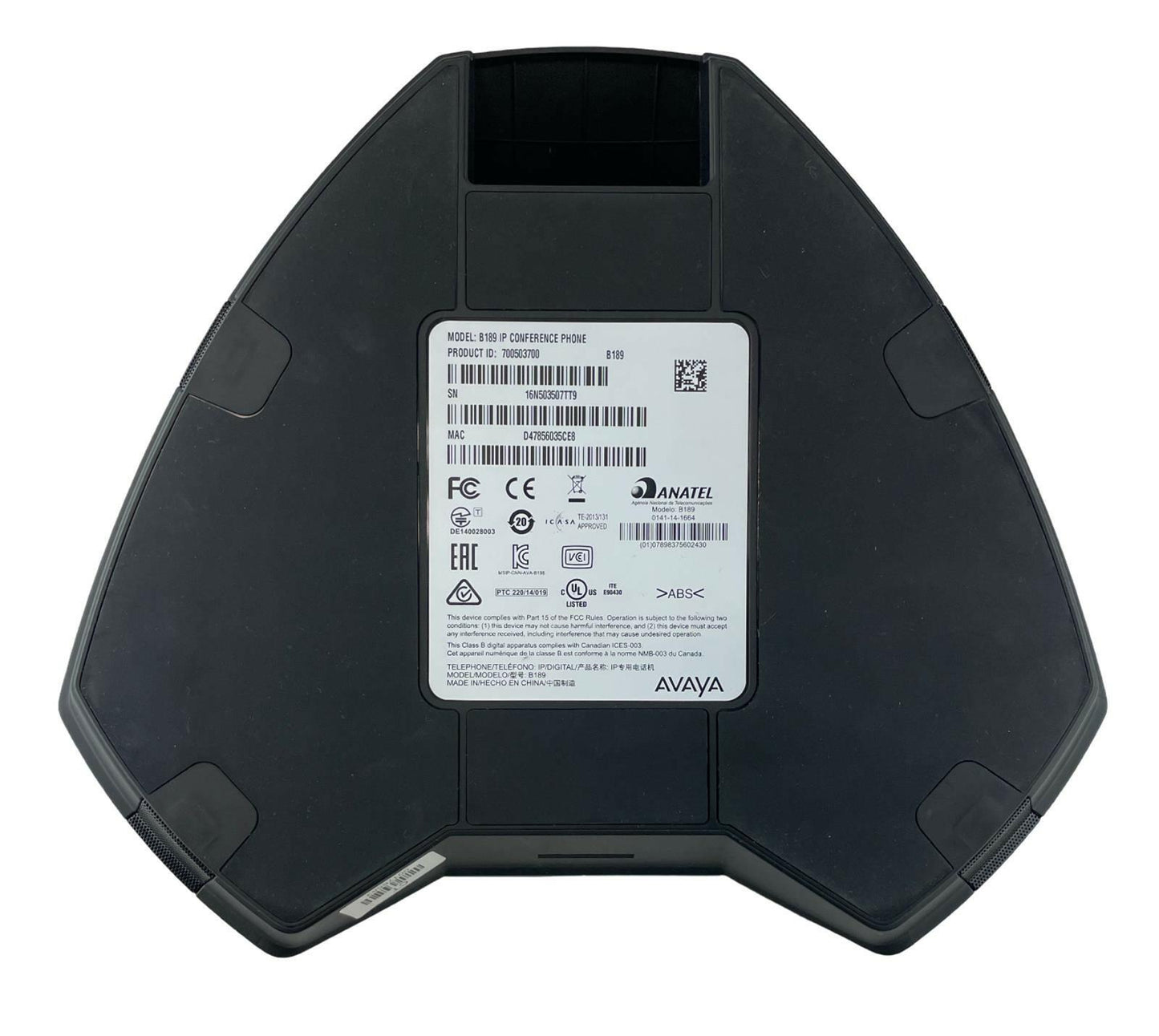 Avaya B189 IP HD Conference Phone Station MPN: 700503700