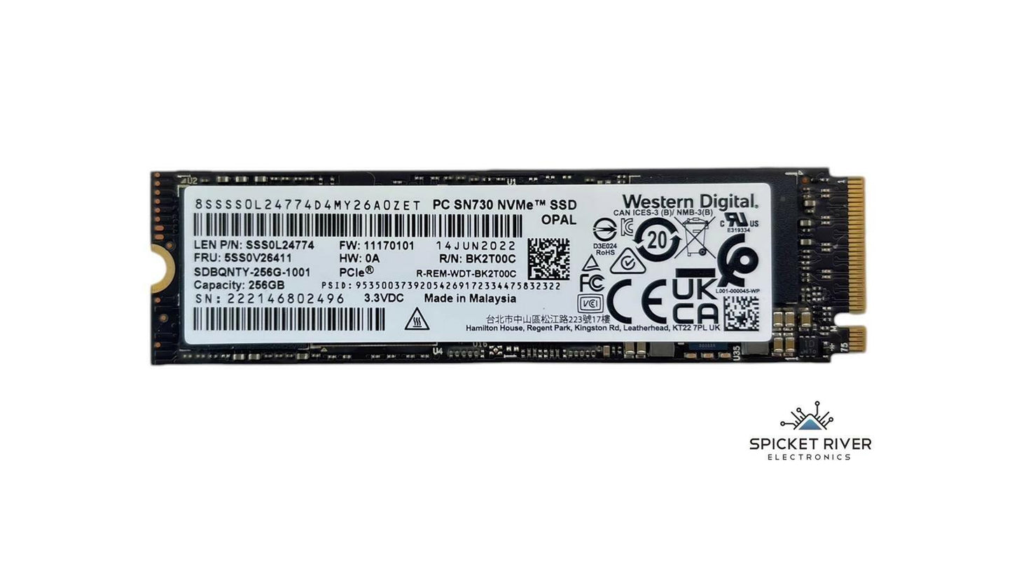 Western Digital PC SN730 OPAL SDBQNTY-256G-1001 256GB M.2 2280 PCIe NVMe SSD