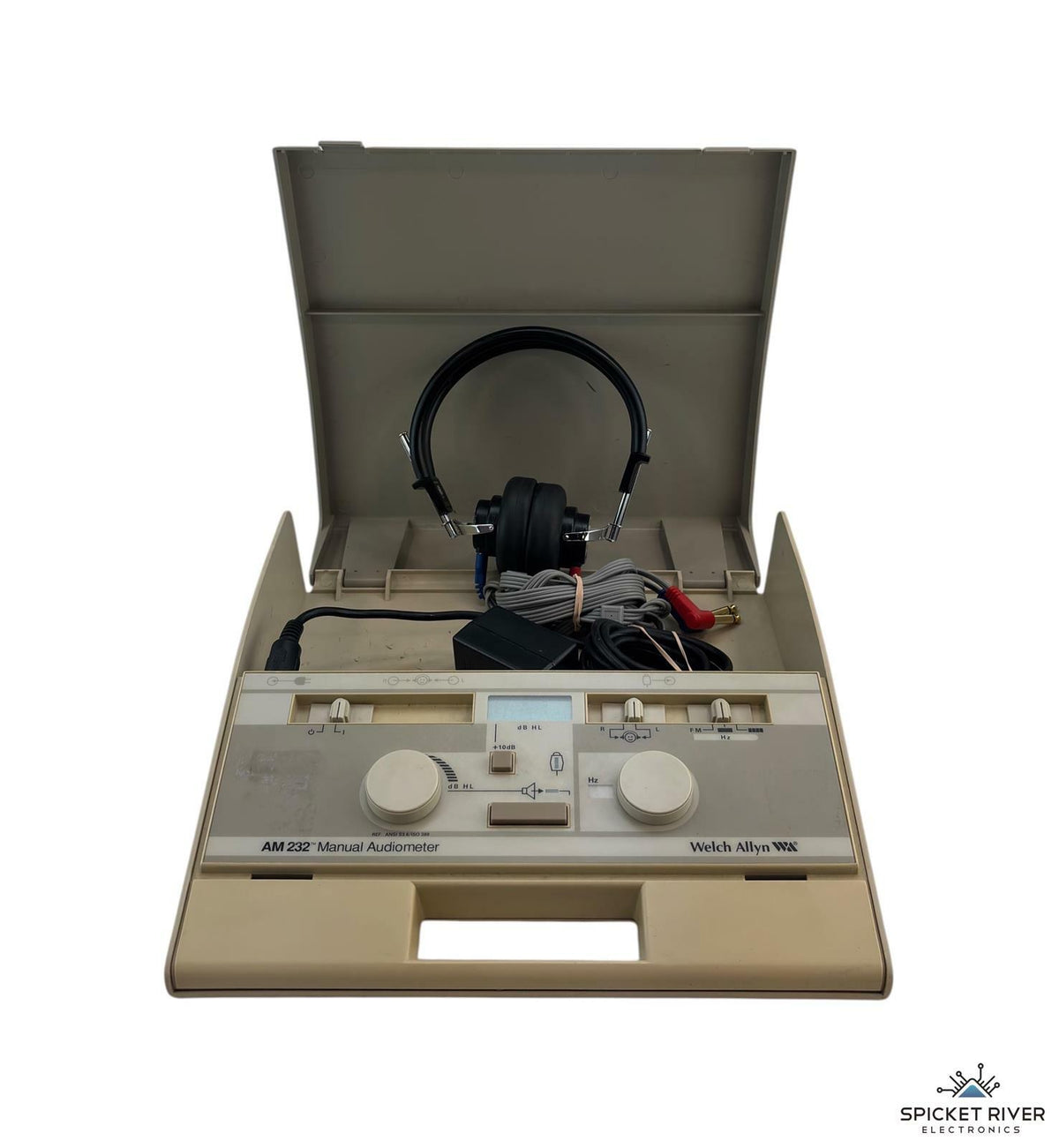 Welch Allyn AM-232 Manual Audiometer w/ Headphones and Power Supply READ #252252