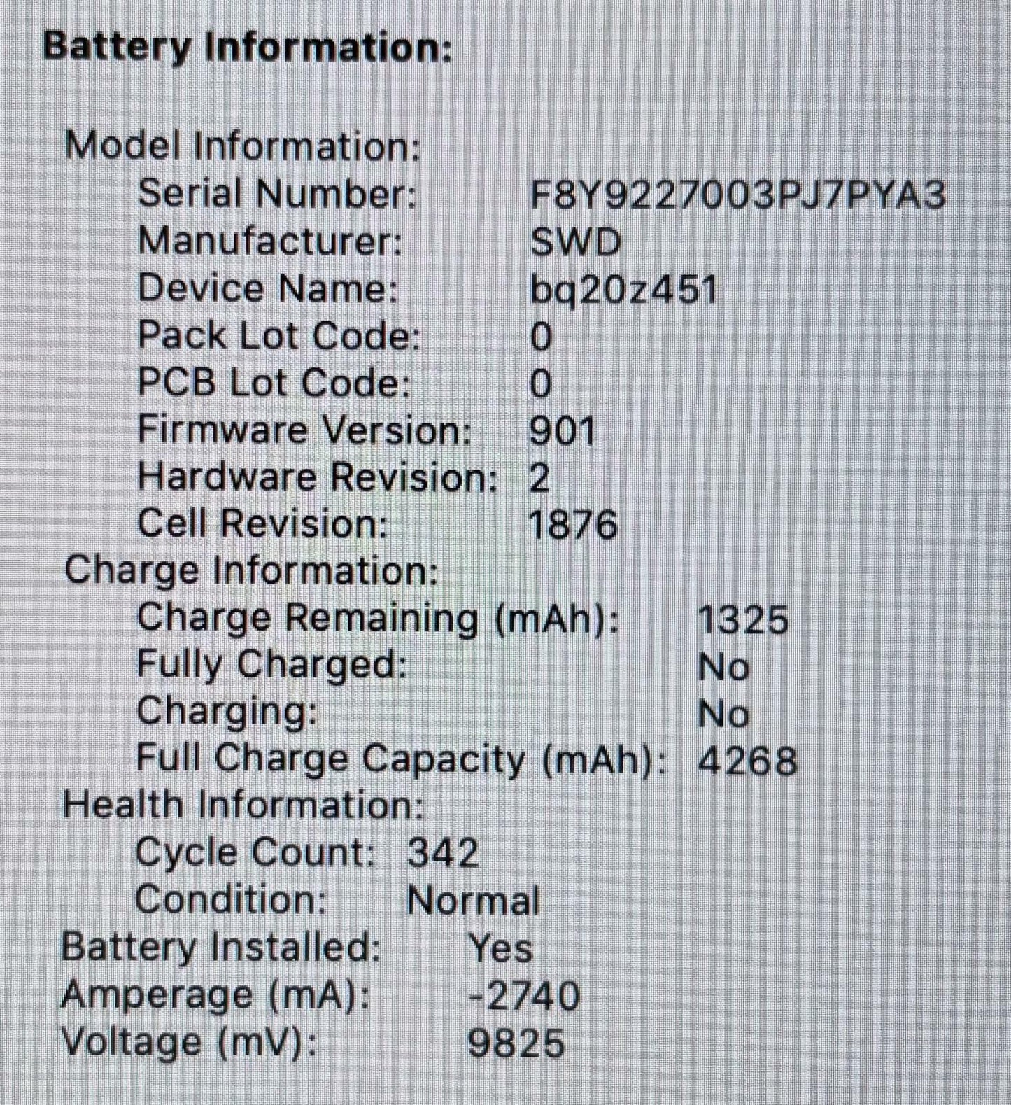 Apple MacBook Pro A1989 2019 2.4GHz Quad i5-8279U 256GB SSD 8GB RAM READ #226822