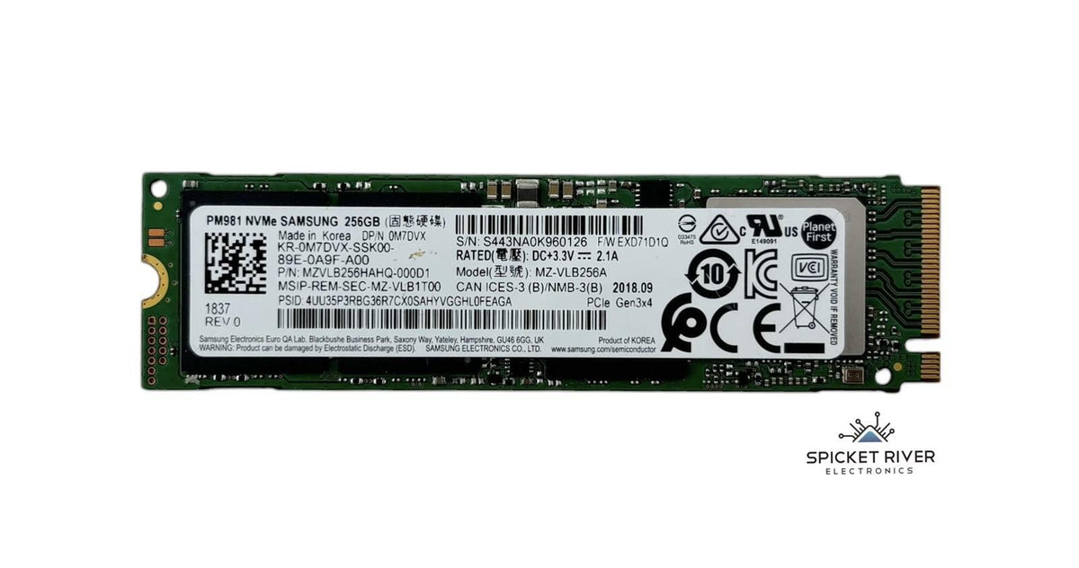 Samsung PM981 MZ-VLB256A 256GB M.2 2280 NVMe PCIe Gen3x4 SSD Solid State Drive