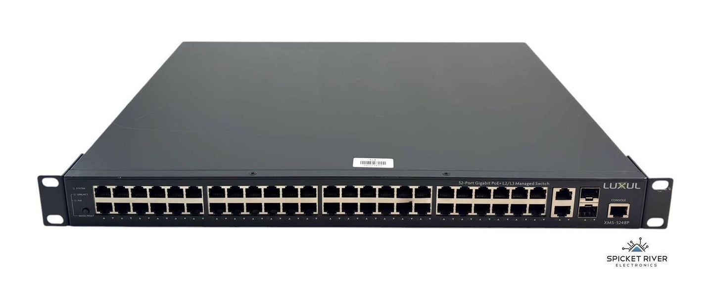 Luxul XMS-5248P 52-Port Gigabit PoE+ L2/L3 Managed Network Switch