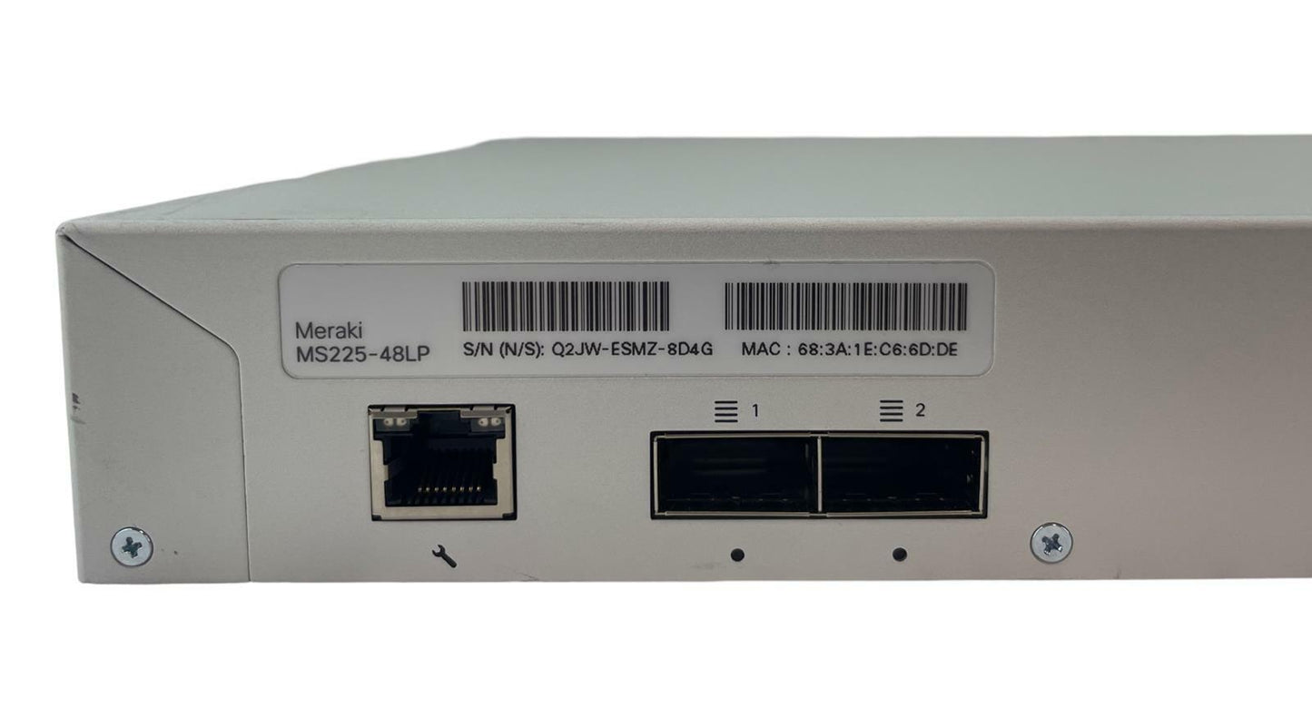 Cisco Meraki MS225-48LP Gigabit Network Switch 48x 1Gb PoE 4x10Gb SFP+ Unclaimed