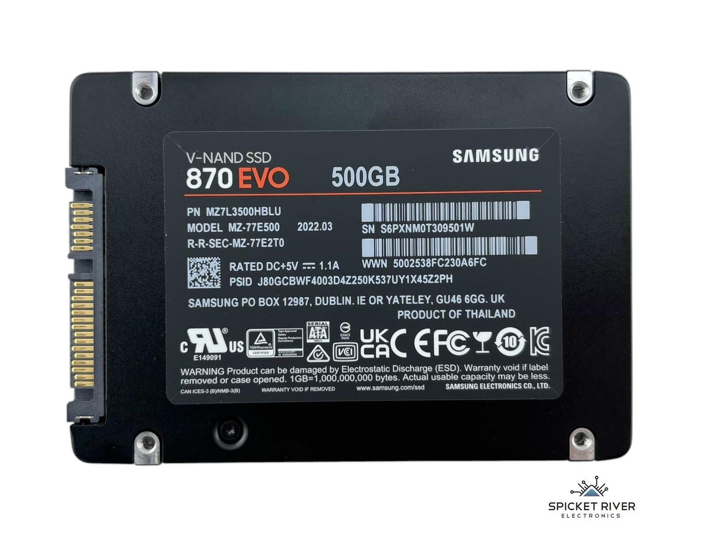 Samsung 870 EVO MZ-77E500 500GB SATA 6Gb/s 2.5" Internal SSD Solid State Drive